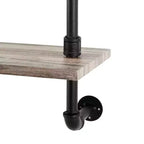 Scaffale a muro a 3 ripiani con tubi – Struttura in ferro nero con ripiani in legno laminato