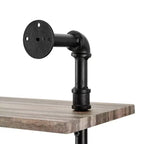 Scaffale a muro a 3 ripiani con tubi – Struttura in ferro nero con ripiani in legno laminato