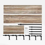 Scaffale a muro a 3 ripiani con tubi – Struttura in ferro nero con ripiani in legno laminato