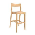 Sgabello da Bar Altezza Bancone - Legno Massello, Alto 112 cm con Schienale Medio