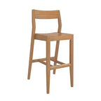 Sgabello da Bar Altezza Bancone - Legno Massello, Alto 112 cm con Schienale Medio