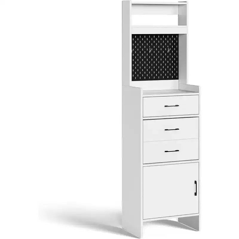 Scarpiera da ingresso 5-in-1 con cassetto a ribalta, pannello forato, ripiano regolabile e contenitore