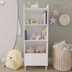 Libreria per bambini a 4 ripiani con contenitore e organizer per giocattoli