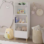 Libreria per bambini a 4 ripiani con contenitore e organizer per giocattoli
