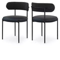 Meridian Furniture,Beacon Vegan Leather and Boucle Fabric Dining Chair, Set of 2