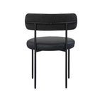 Sedia da pranzo in pelle vegana e tessuto Boucle, set da 2