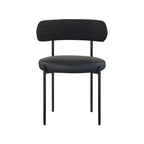 Sedia da pranzo in pelle vegana e tessuto Boucle, set da 2