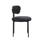 Sedia da pranzo in pelle vegana e tessuto Boucle, set da 2