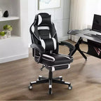 Sedia da Gaming Regolabile in Altezza con Poggiapiedi Estraibile e Supporto Lombare