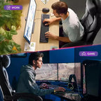 Sedia da Gaming Regolabile in Altezza con Poggiapiedi Estraibile e Supporto Lombare