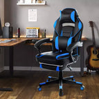 Sedia da Gaming Regolabile in Altezza con Poggiapiedi Estraibile e Supporto Lombare
