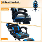 Sedia da Gaming Regolabile in Altezza con Poggiapiedi Estraibile e Supporto Lombare