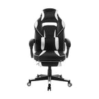Sedia da Gaming Regolabile in Altezza con Poggiapiedi Estraibile e Supporto Lombare