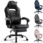 Sedia da Gaming Regolabile in Altezza con Poggiapiedi Estraibile e Supporto Lombare