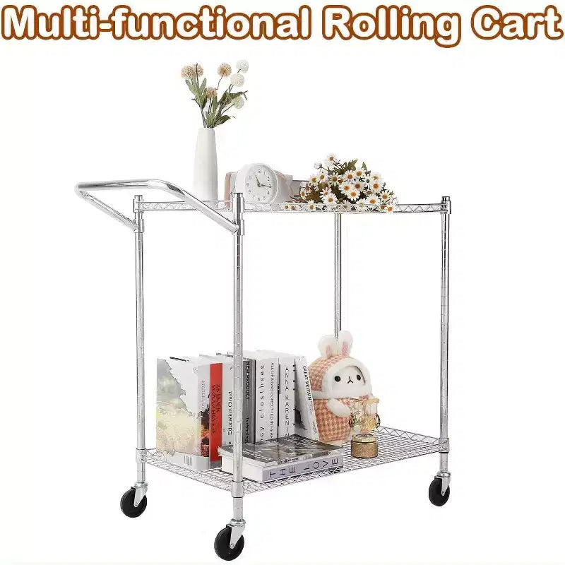 Carrello metallico a 3 ripiani con ruote
