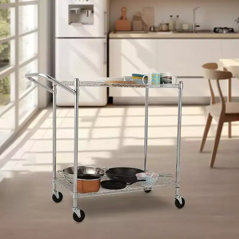 Carrello metallico a 3 ripiani con ruote