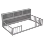 Letto a castello singolo con libreria e spondine di sicurezza