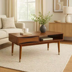 Teamson Home Dawson Mid-Century Modern Coffee Table with Drawer & Shelf