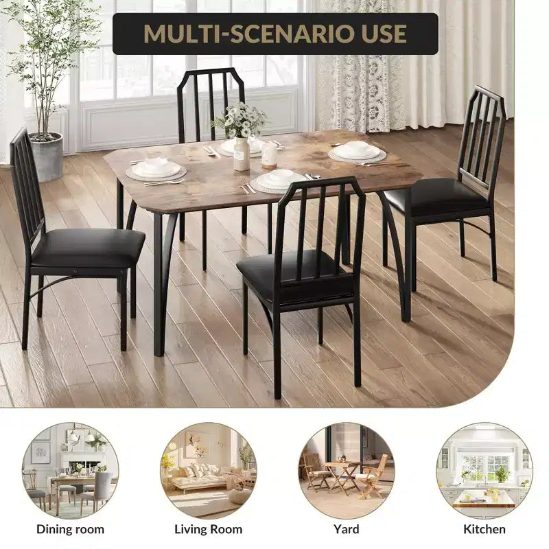 Set tavolo e sedie da pranzo 4 pezzi