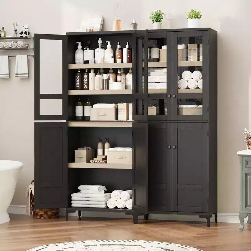 Armadio pensile alto 71" con 4 ante e ripiano regolabile