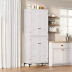 71 Tall Storage Cabinet with Doors, Adjustable Shelf Multi-Purpose Organizer for Kitchen Pantry and Bathroom Cabinet