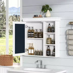 Mobiletto da bagno a parete con specchio e ripiani contenitore