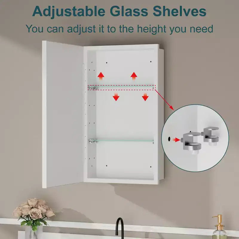 Pensile a specchio per bagno da incasso o da esterno