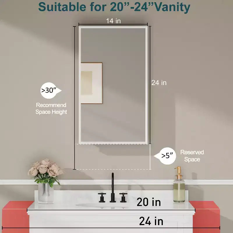 Pensile a specchio per bagno da incasso o da esterno