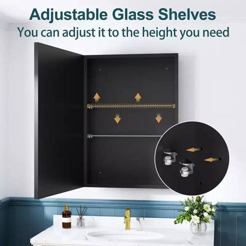 Pensile a specchio per bagno da incasso o da esterno