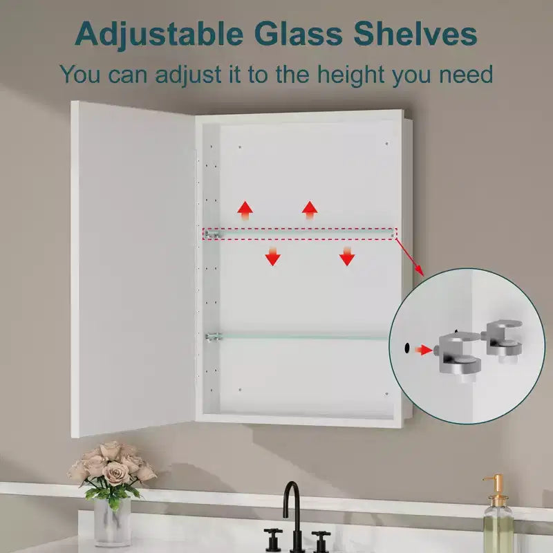 Pensile a specchio per bagno da incasso o da esterno