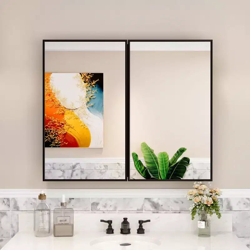 Pensile a specchio per bagno da incasso o da esterno