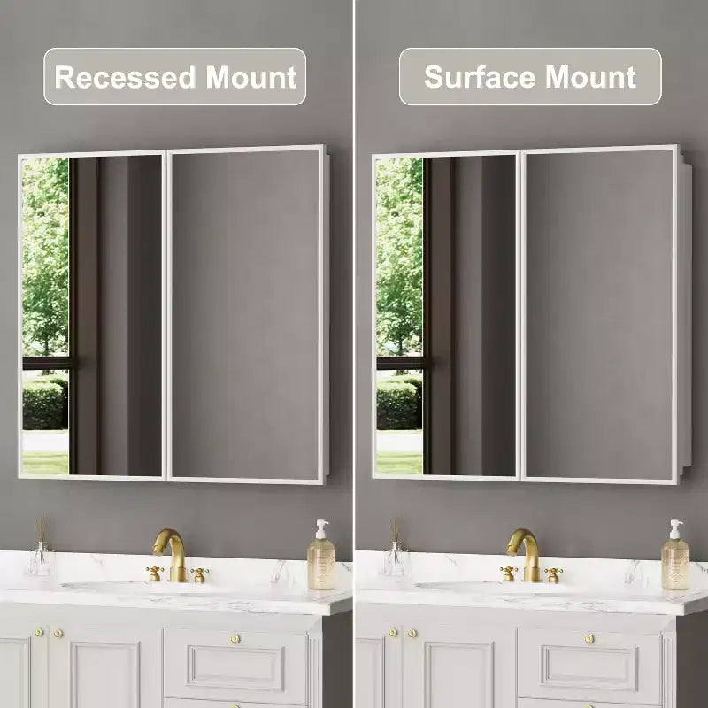 Pensile a specchio per bagno da incasso o da esterno