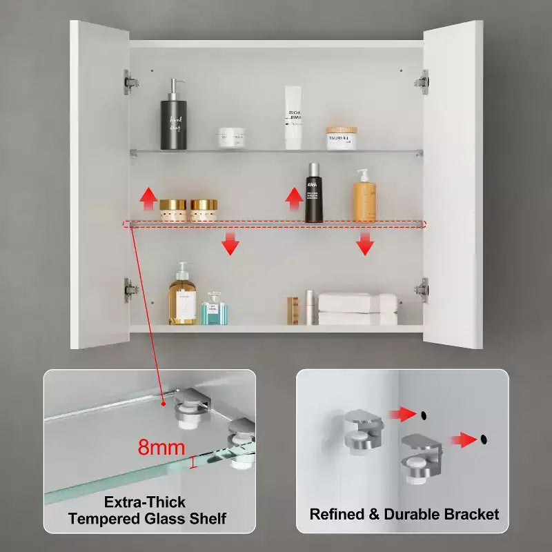 Pensile a specchio per bagno da incasso o da esterno