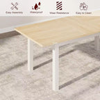 Tavolo da Pranzo Allungabile con Struttura in Metallo e Piano in MDF, Posti a Sedere fino a 8