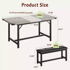 Set Tavolo da Pranzo Allungabile con 2 Panche, Posti 4–6, Stile Industriale