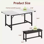 Set Tavolo da Pranzo Allungabile con 2 Panche, Posti 4–6, Stile Industriale
