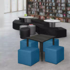Pouf quadrato in vinile (set da 4)