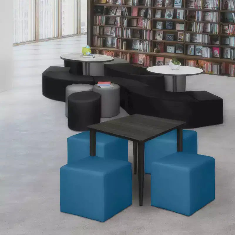 Pouf quadrato in vinile (set da 4)
