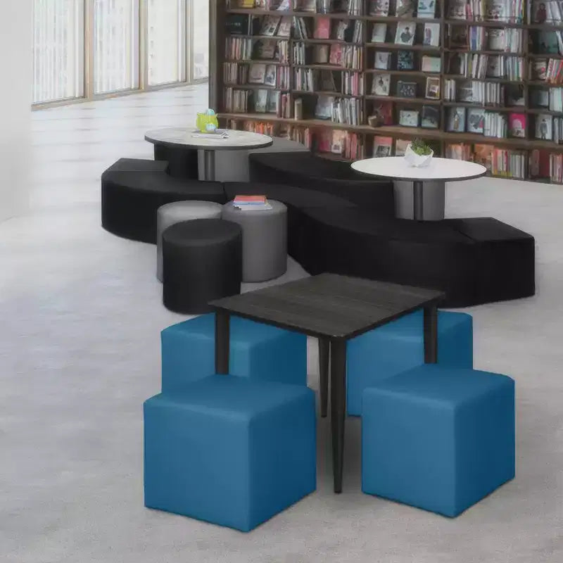 Pouf quadrato in vinile (set da 4)