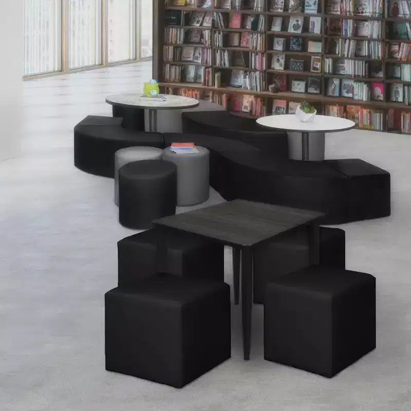 Pouf quadrato in vinile (set da 4)