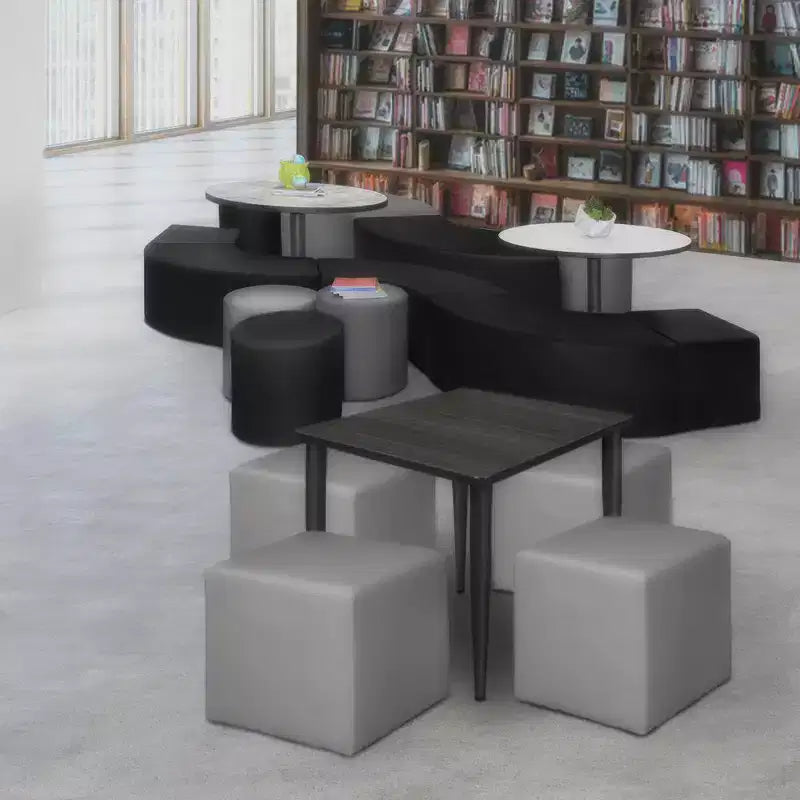 Pouf quadrato in vinile (set da 4)