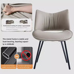Sedia da pranzo moderna imbottita con schienale curvo e gambe in metallo nero - Grigio chiaro (set da 2)