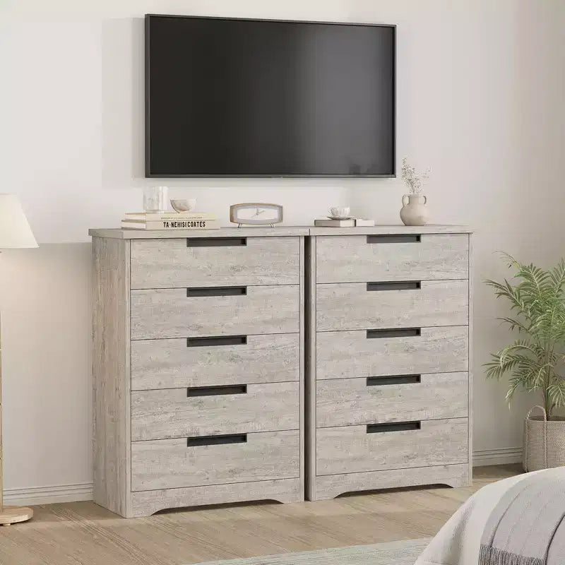 Cassettiera a 5 cassetti con struttura in legno per camera da letto, corridoio e soggiorno