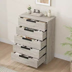 Cassettiera a 5 cassetti con struttura in legno per camera da letto, corridoio e soggiorno