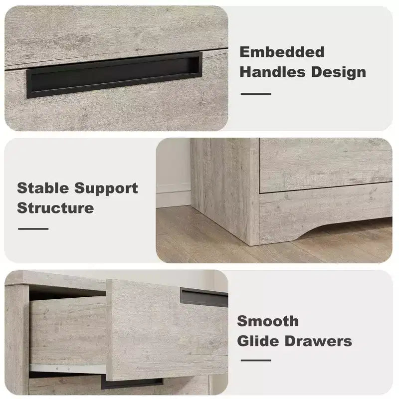 Cassettiera a 5 cassetti con struttura in legno per camera da letto, corridoio e soggiorno