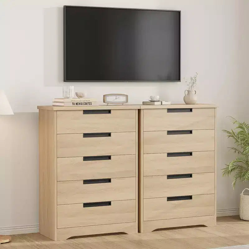 Cassettiera a 5 cassetti con struttura in legno per camera da letto, corridoio e soggiorno