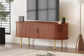 COZONY Modern TV Stand with Sliding Doors, Wood Media Console Entertainment Center with Adjustable Shelves for Living Room Storage