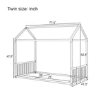 GDFStudio Joseph, Struttura Letto Singolo in Metallo con Forma a Casetta e Sponde di Protezione