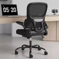 Sedia da ufficio ergonomica in rete con supporto lombare, braccioli ribaltabili e ruote