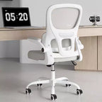 Sedia da ufficio ergonomica in rete con supporto lombare, braccioli ribaltabili e ruote